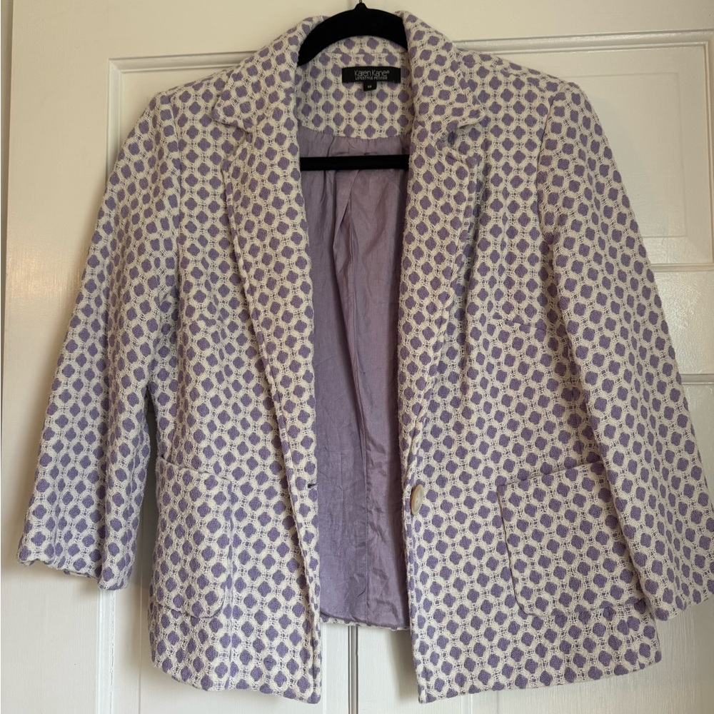 Karen Kane Lavender Patterned Blazer
